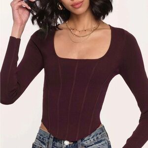 NWT Heartloom Coco Long Sleeve Corset Top